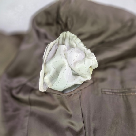 CANALI Wool Silk Blazer Men's 52/US 42‎ Brown Check 3 Button Sport Coat Italy - Picture 10 of 16